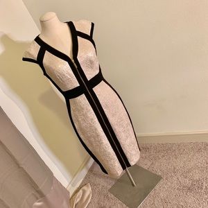 Mel Rose Gold and Black zippier power dress